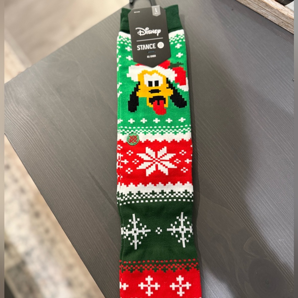 Disney Pluto Christmas Stance Socks NWT Large